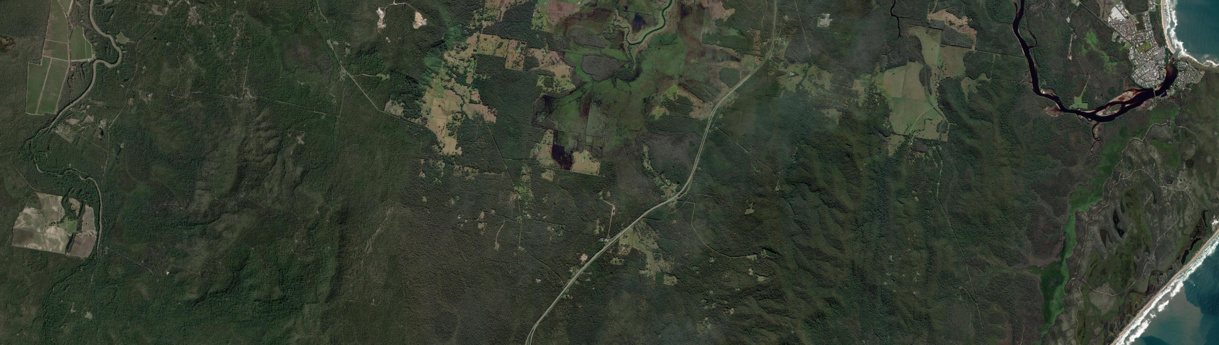 Aerial view of New Italy, NSW