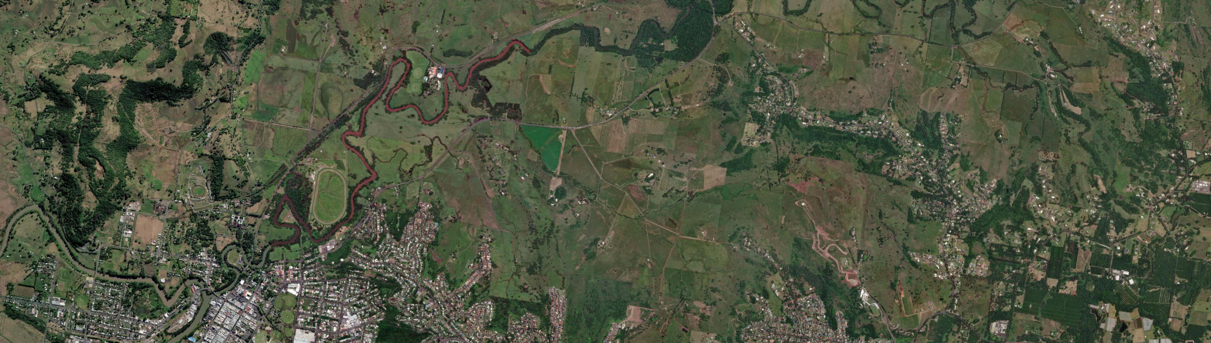 Aerial view of Lagoon Grass, NSW