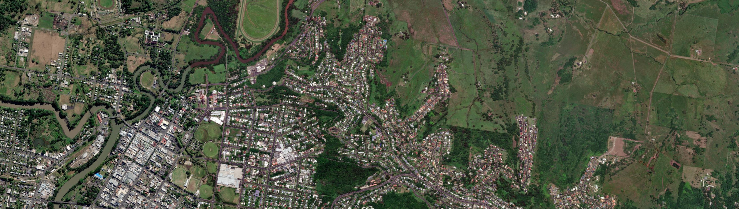 Aerial view of Lismore Heights, NSW