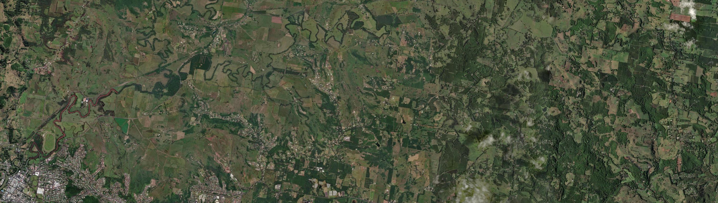 Aerial view of McLeans Ridges, NSW