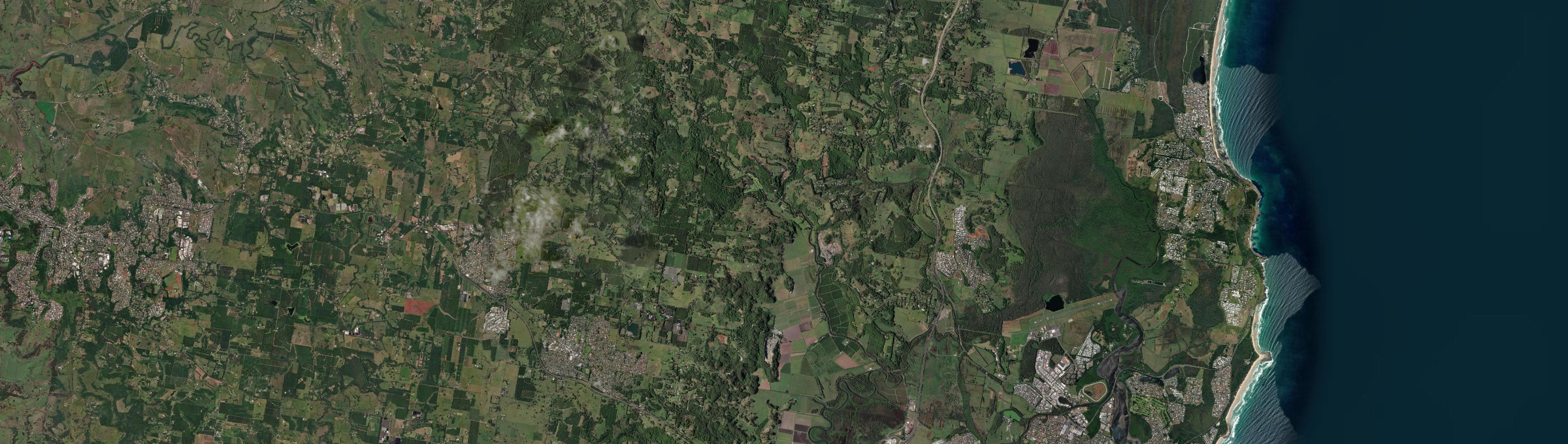 Aerial view of Teven, NSW