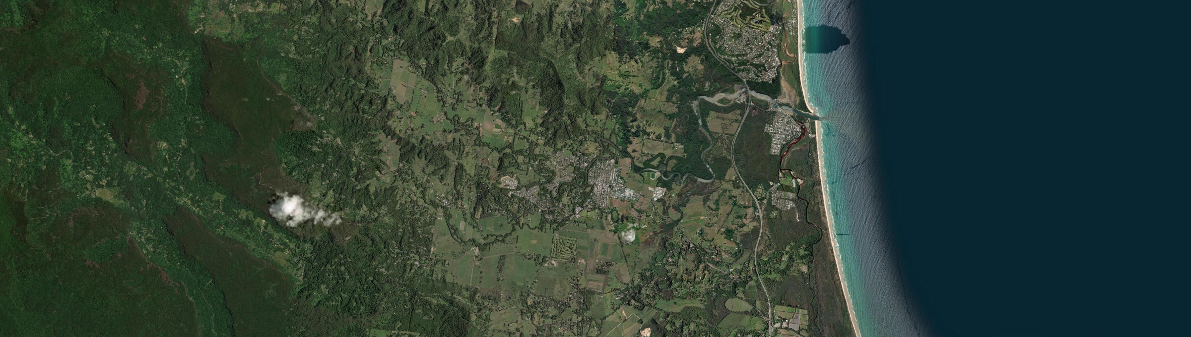 Aerial view of Mullumbimby, NSW
