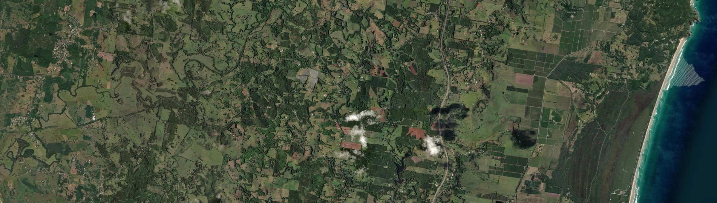 Aerial view of Brooklet, NSW