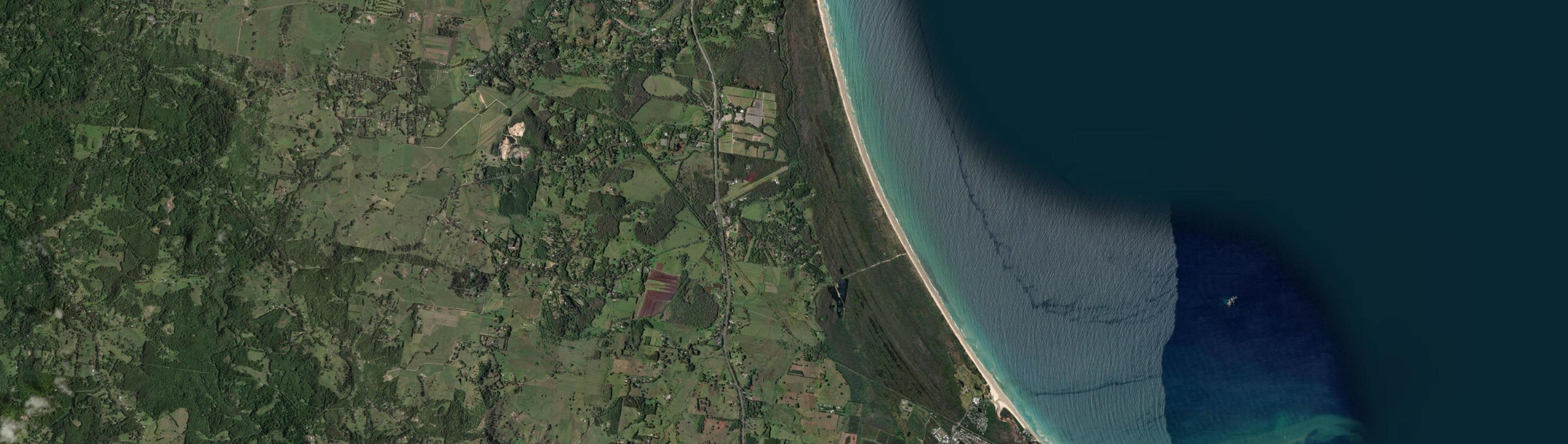 Aerial view of Tyagarah, NSW