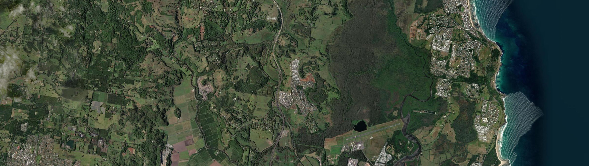 Aerial view of Cumbalum, NSW