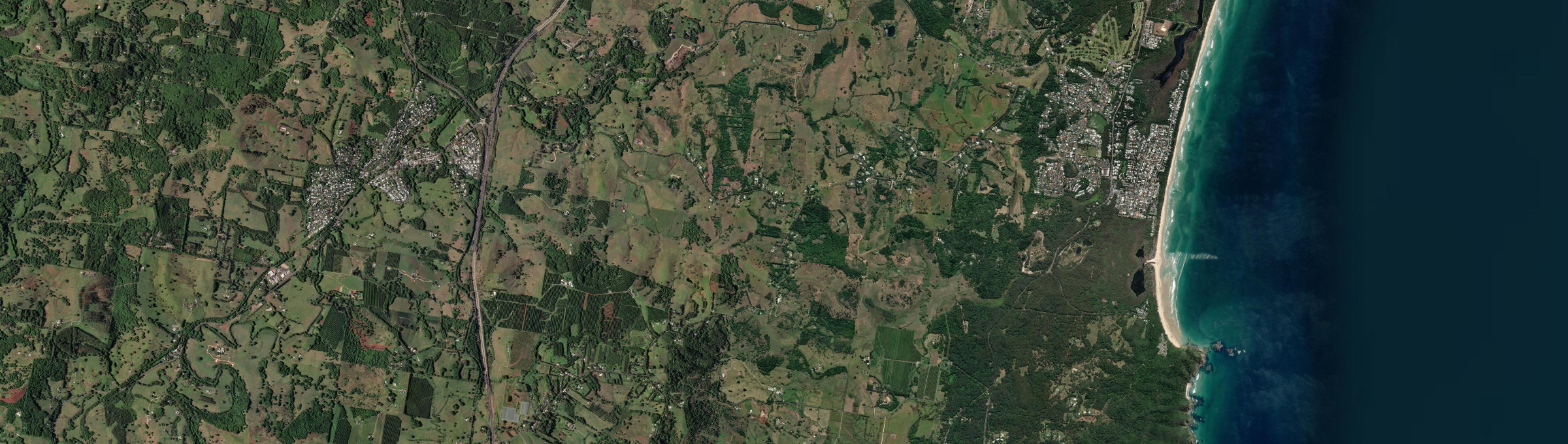 Aerial view of Coopers Shoot, NSW