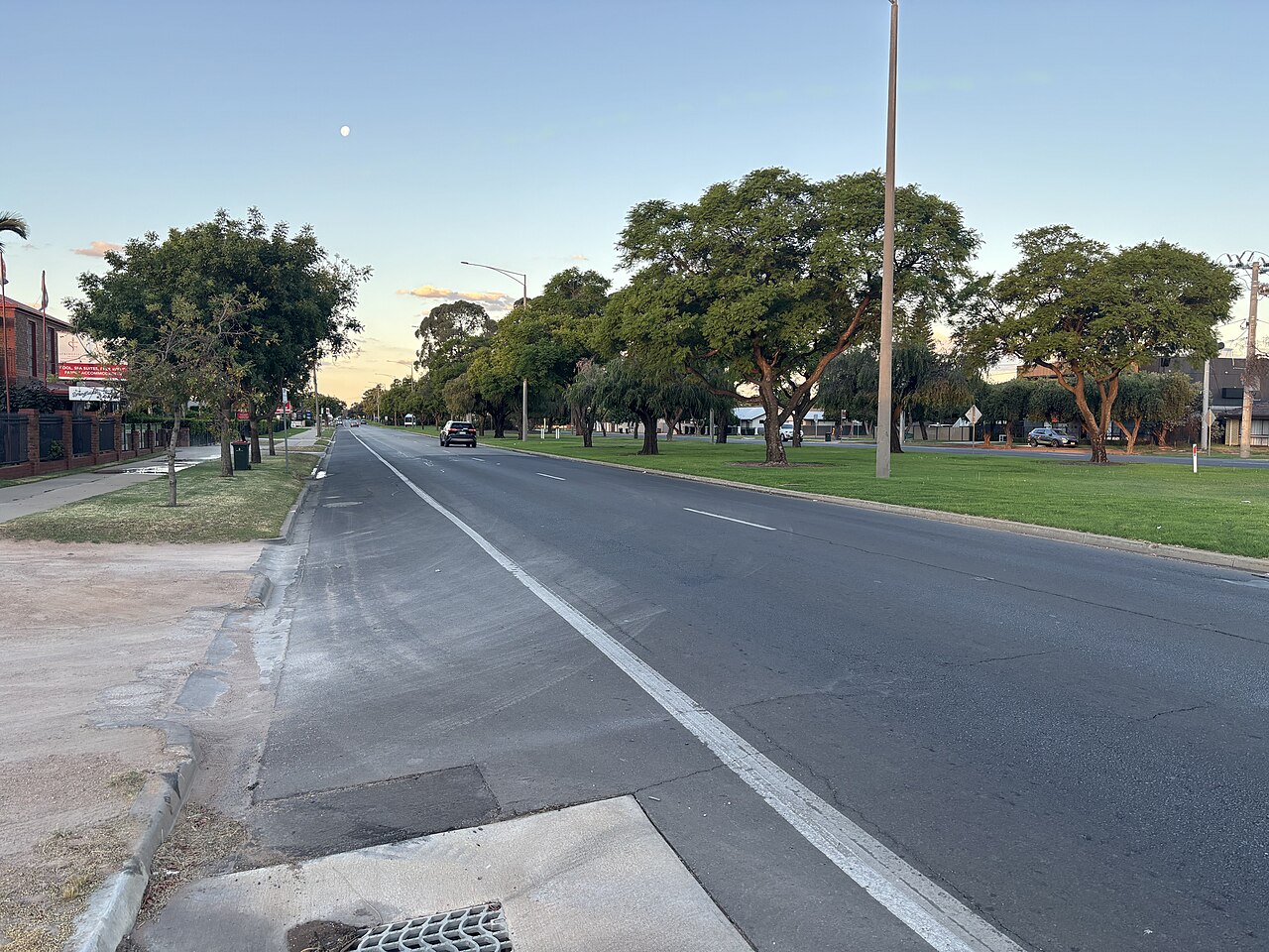 Mildura, VIC, Wide tree-lined street showcasing Mildura's heritage
