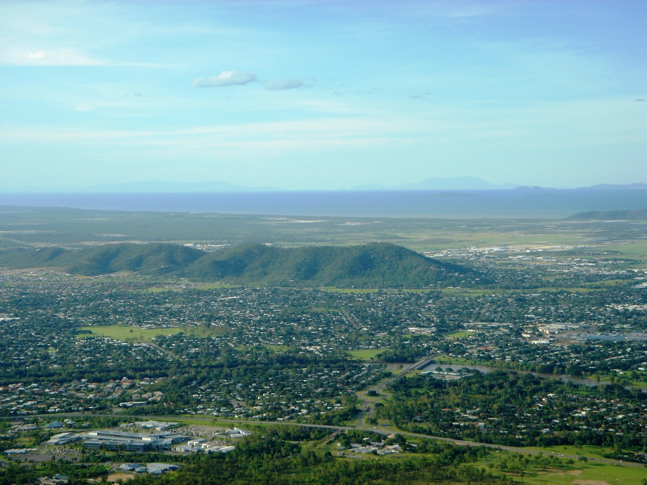 Mount Louisa, QLD, Aerial view of suburban area and hills
