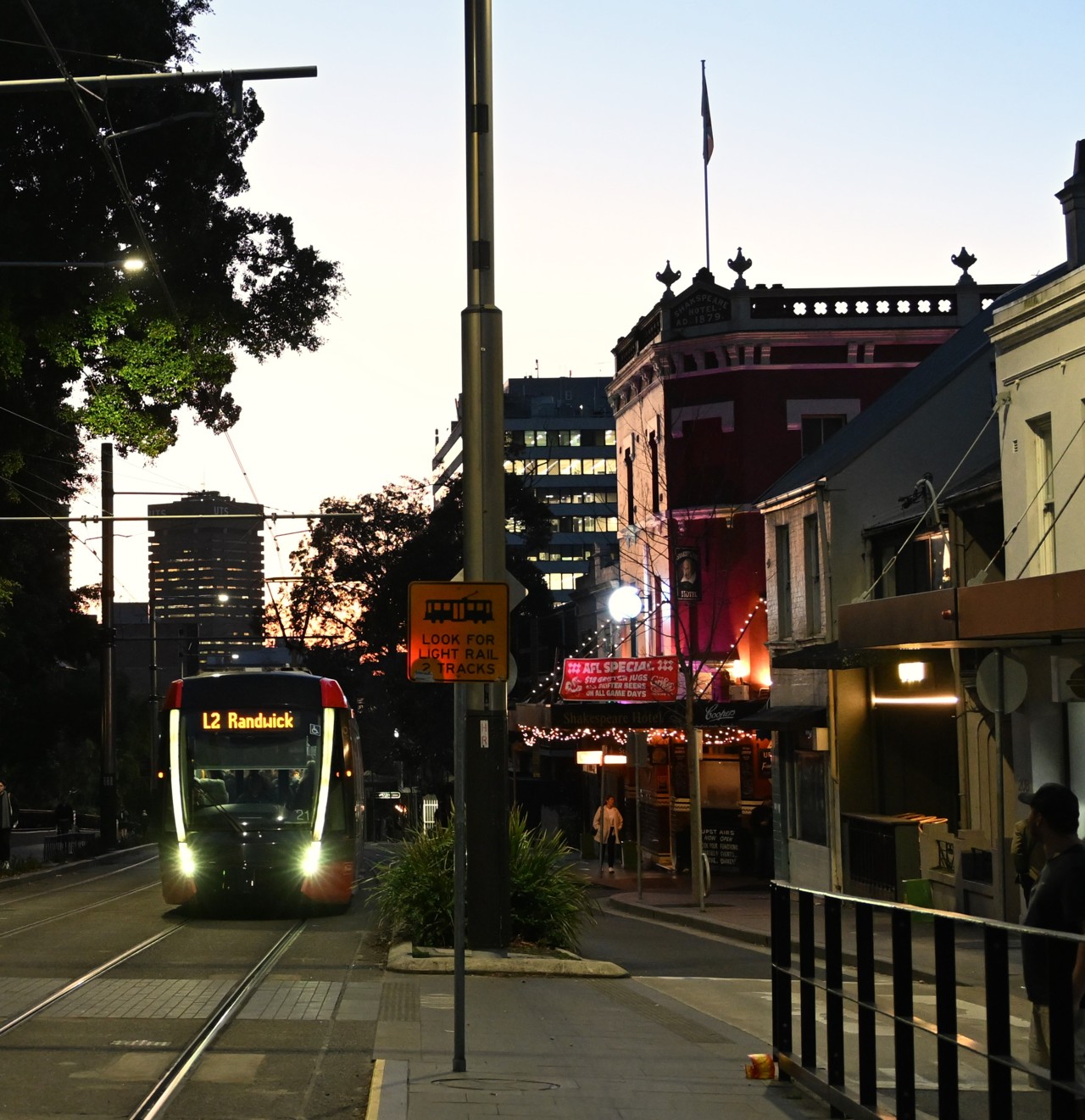 Surry Hills, NSW, Light rail tram on a city street